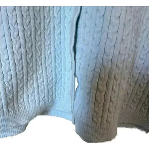 Worthington Braided Aqua Long Sleeve Button Up Sweater Size XL Ladies EUC